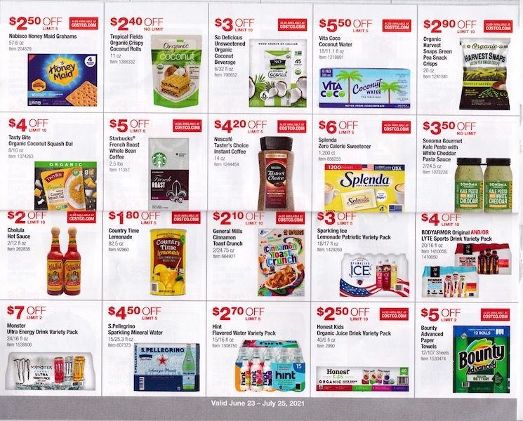 Costco ad with juice boxes and more