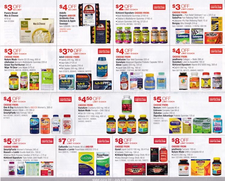 Costco ad with vitamins and more