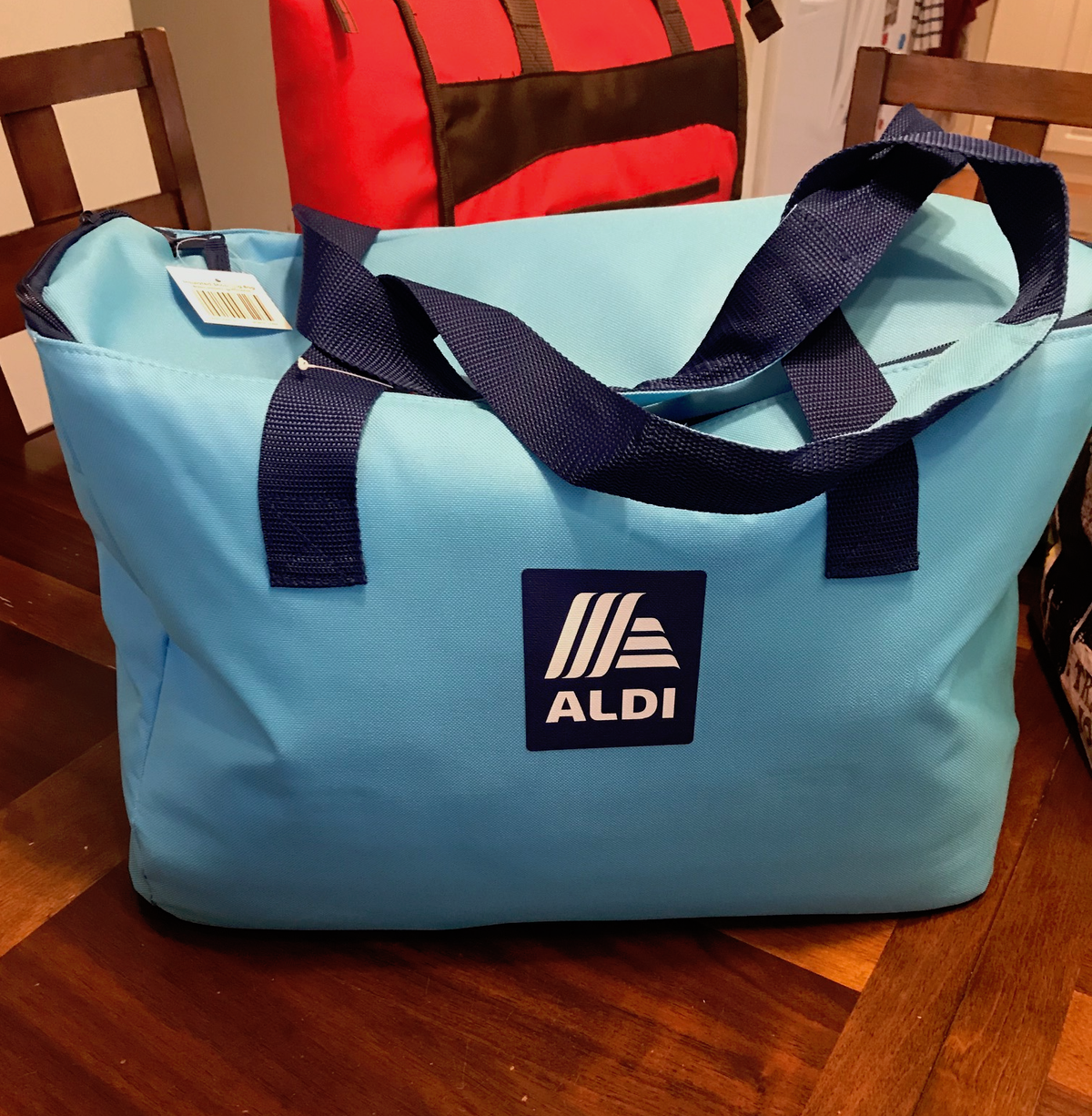 ALDI Large Reusable Insulated Shopping Thermal Cooler Bag (Baby Blue)